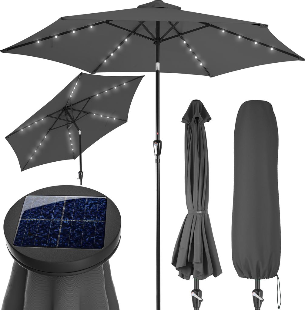 KINGSLEEVE® Sonnenschirm LED Beleuchtung UV Schutz 80+ Produktbild