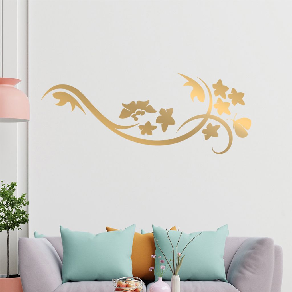 Blüte Blume Tribal Wandtattoo in 6 Größen - Wandaufkleber Wall Sticker - Dekoration, Küche, Wohnzimmer, Schlafzimmer, Badezimmer