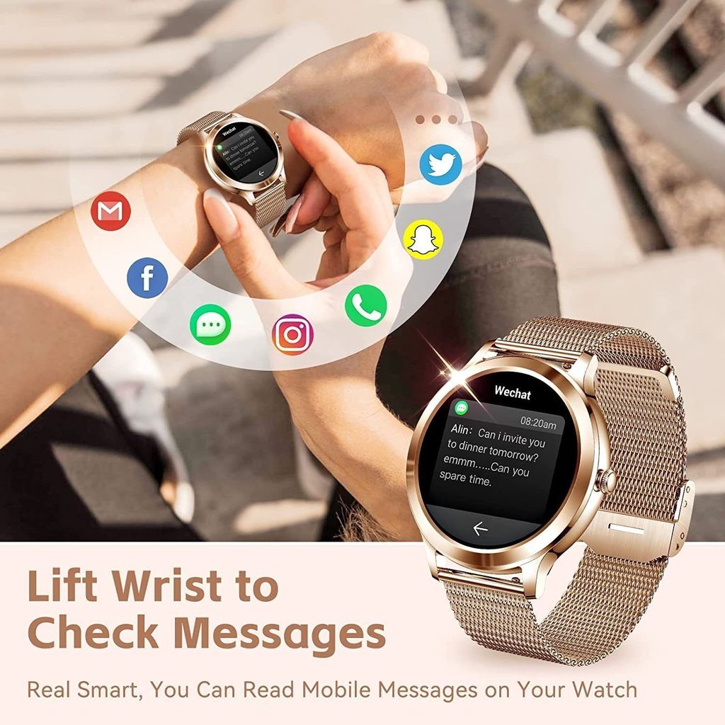 Smartwatch, Fitness Tracker Uhr, Damen Herren Smartwatches