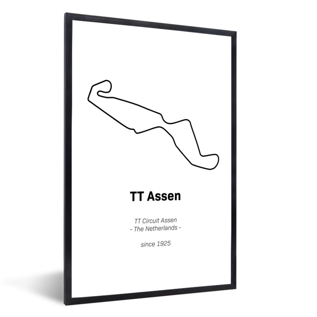 MuchoWow Gerahmtes Poster TT Assen - Rennstrecke - Rennen 20x30 cm - Poster mit Schwarzem Bilderrahmen Wandposter Rahmen Foto Bilder - Drucken - ...