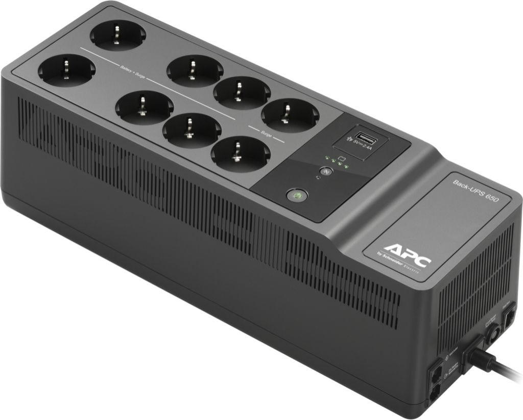 APC Back-UPS ES - BE650G2-IT - USV 650VA /400W, 8x Schutzkontakt-Stecker CEE 7, 1x USB