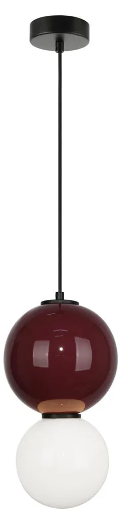 Suspension LED Intégrée Italux PIEVE Bordeaux Lumière Chaude Chic 40W
