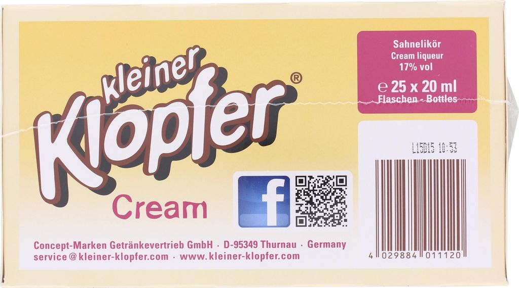 Kleiner Klopfer Cream 25x 20ml 17% Vol. Produktbild 2