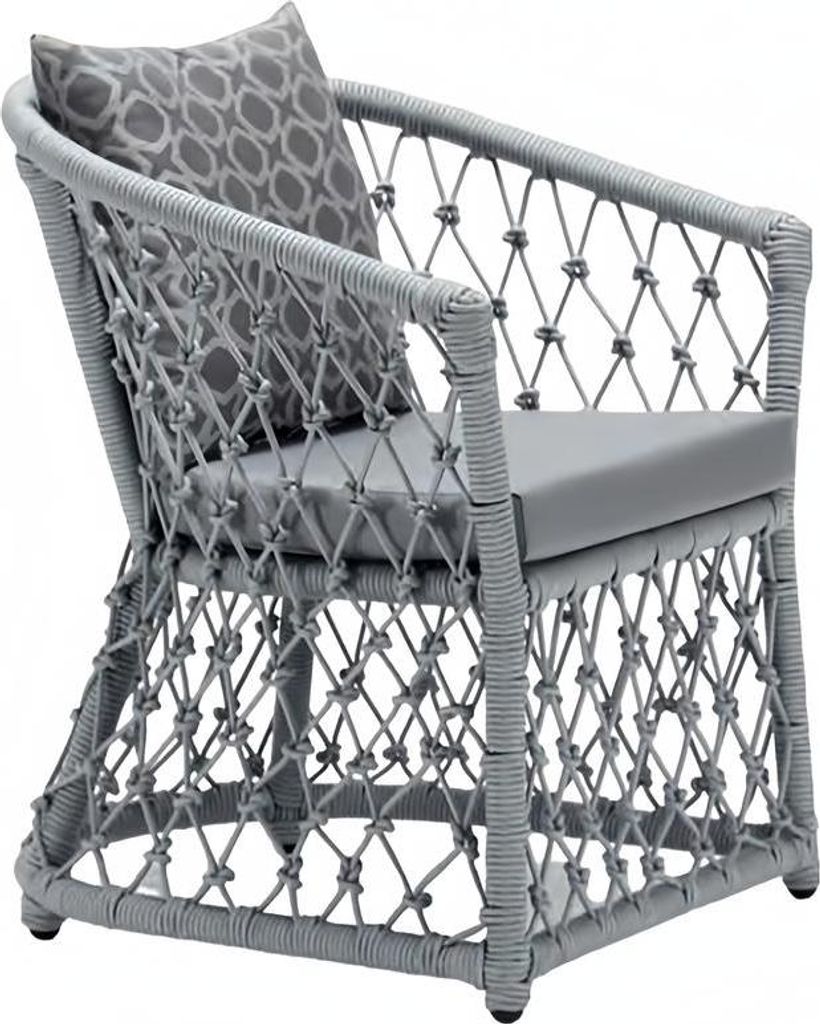 Sessel Design Couch Sofa Grau Hochwertig Modern Rattan Polster Sitzer Luxus