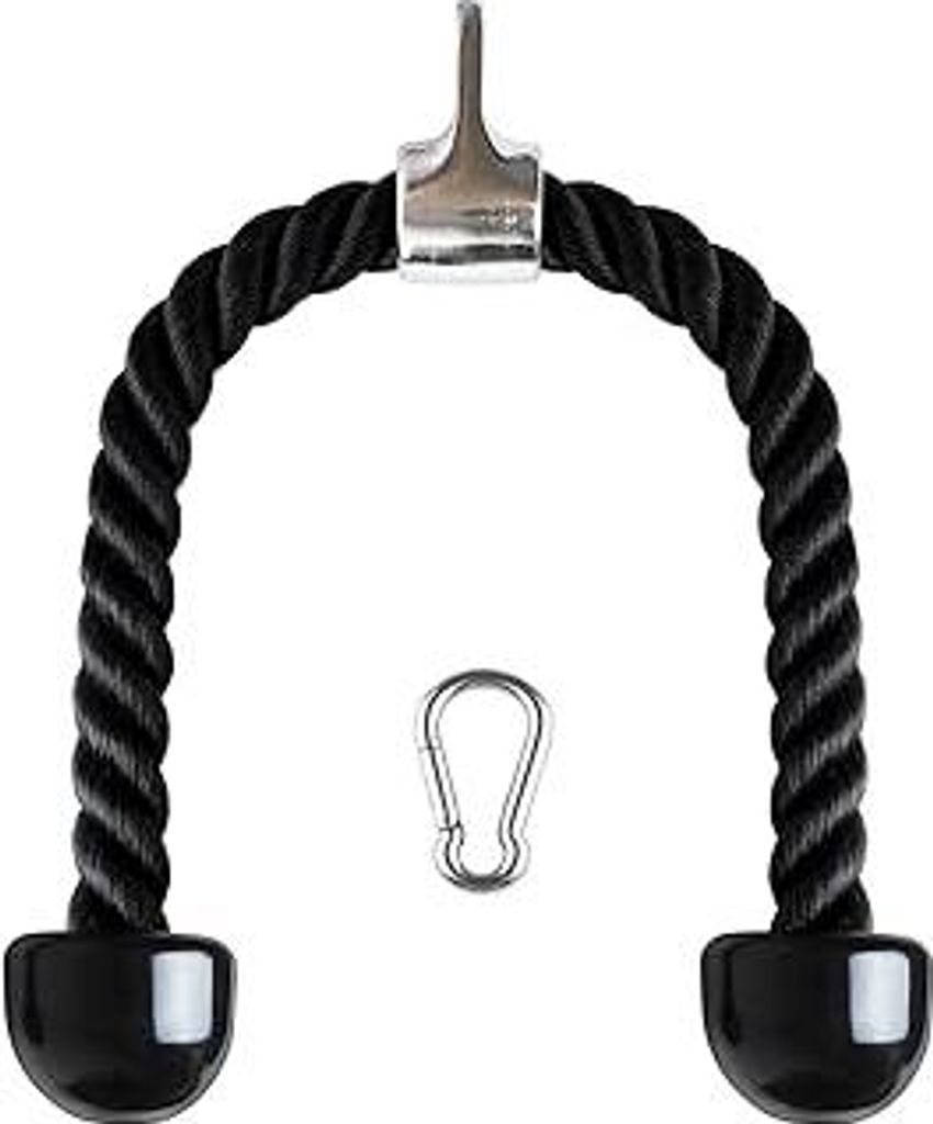 CampTeck U6935 - Nylon Trizepsseil gedrehtes Seil trizepstau zum herunterziehen mit rutschfesten Griffen - Bizeps, Trizeps, Fitnessstudio oder zu H...