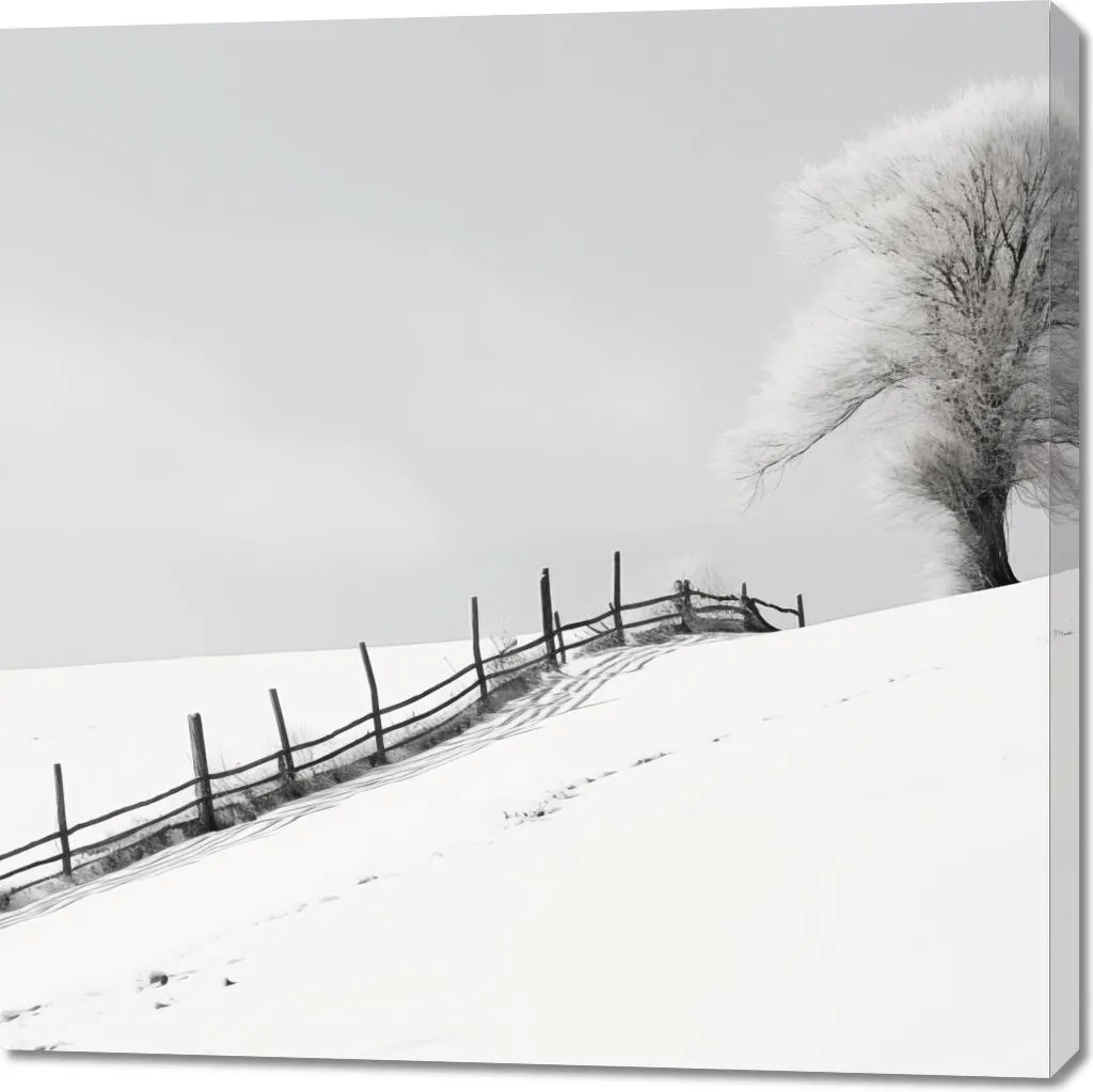 Quadro Paesaggio Innevato 100x100 - Decorazione Parete Moderna