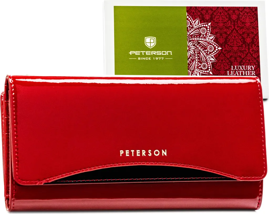 Portafoglio Peterson Donna Rosso RFID 19x11cm - Pelle di Qualità