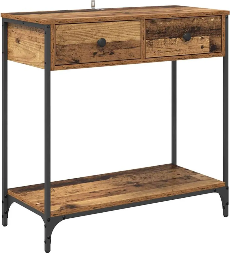 Consolle Ingresso Salvaspazio 75 cm Legno Recuperato | Design Moderno