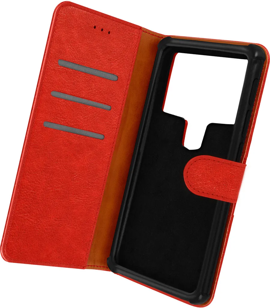 Custodia Universale Smartphone 5.5-6 Pollici Rossa con Stand e Porta Carte