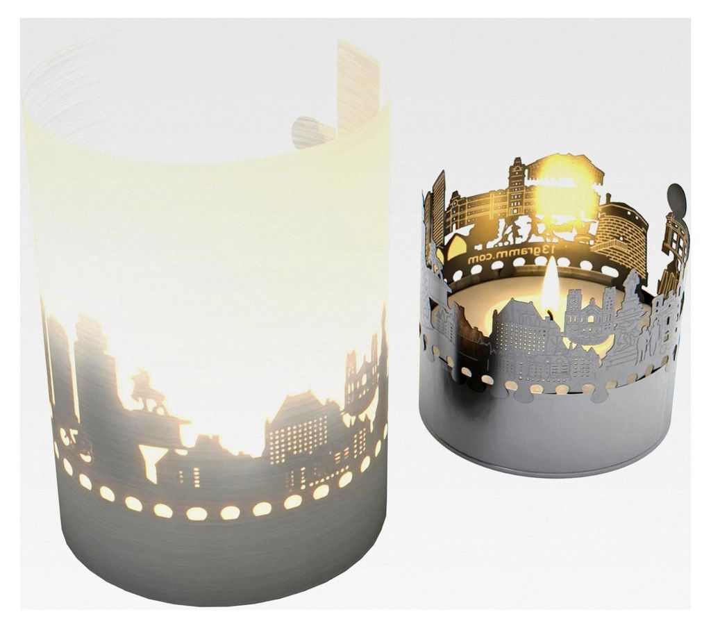 Quebec Skyline Tube T-Light Schattenspiel - Lichtspiel mit der Silhouette von Quebec - Souvenir für Quebec-Fans - Dekoration und Geschenkidee