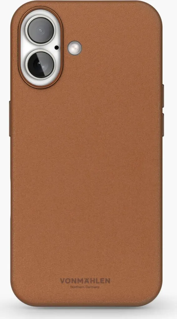 Housse iPhone 16 en Cuir Marron Vonmählen - Protection Chic et Fine