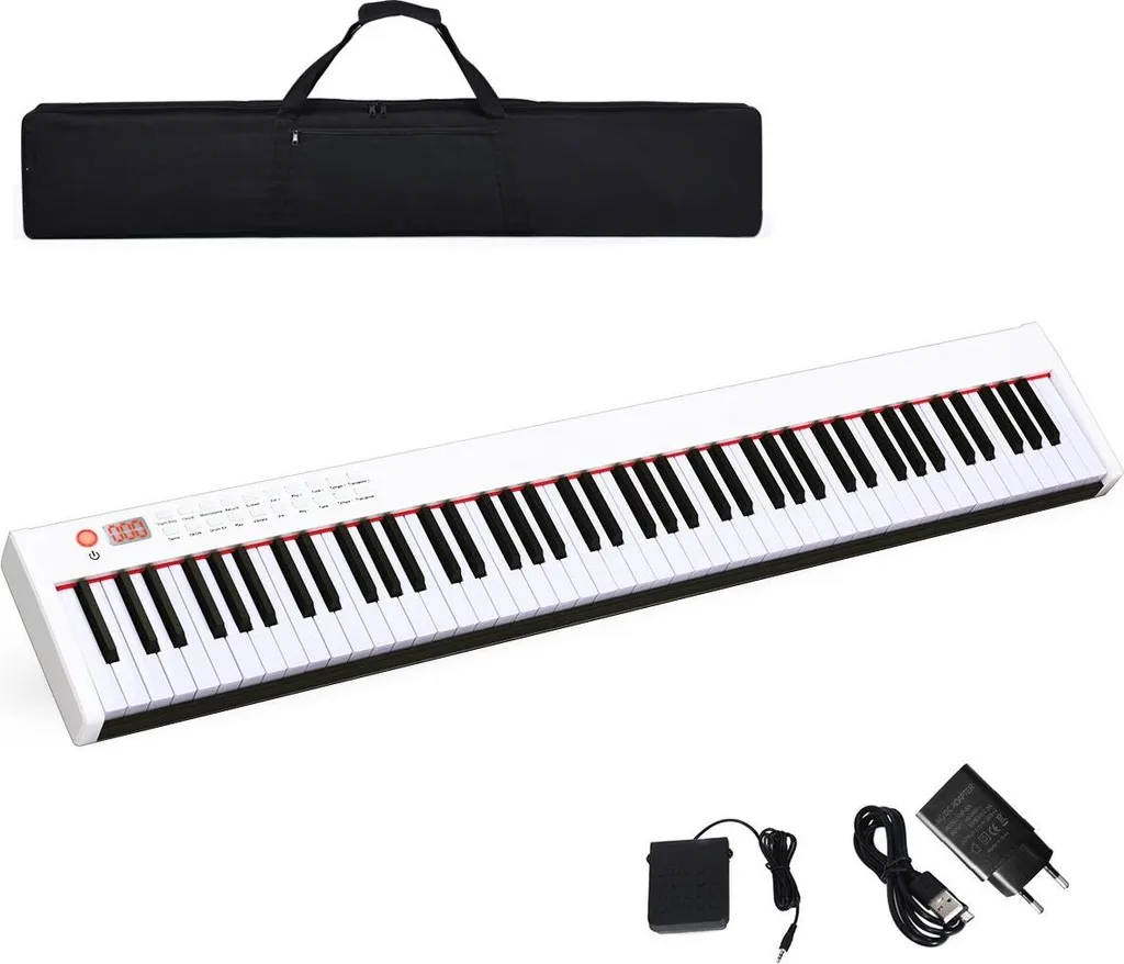 Clavier électronique portable 88 touches piano numérique compact blanc