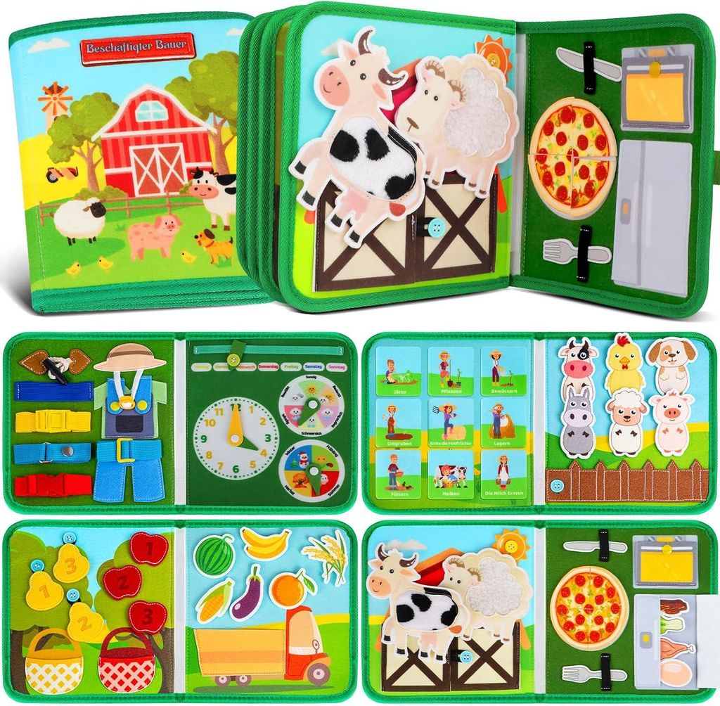 Montessori Manipulative Board Filz Buch Lernspielzeug, Productafbeelding 