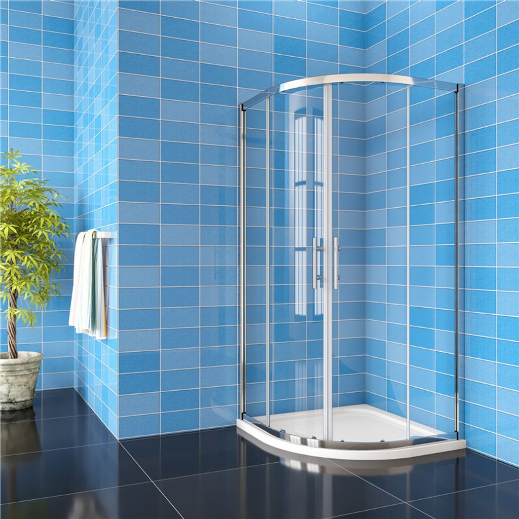 100x100x185cm Duschkabine Runddusche 5mm ESG-Glas Produktbild 