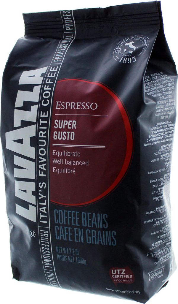 Lavazza Kaffee Espresso Super Gusto UTZ, ganze Bohnen, Produktbild 