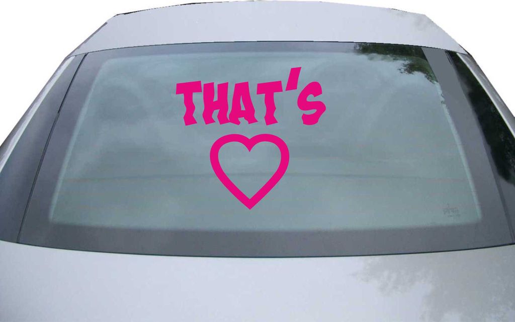 Indigos UG - Aufkleber Heckscheibe & Motorklappe DE6408 - pink - 600x571 mm - that's love - Auto Scheiben Fenster Heckklappe Tuning Racing JDM - Di...