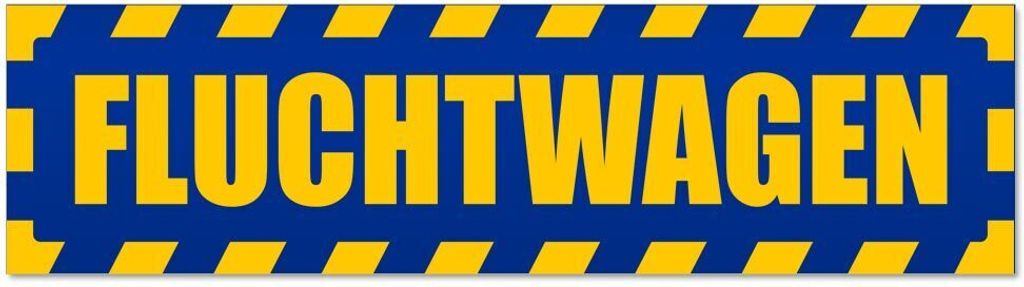 Kiwistar - Autoaufkleber - Blau - 45 x 12 cm - Fluchtwagen gestreift - Hinweis Aufkleber Sticker für Auto, Kfz, Fahrrad, PKW, LKW