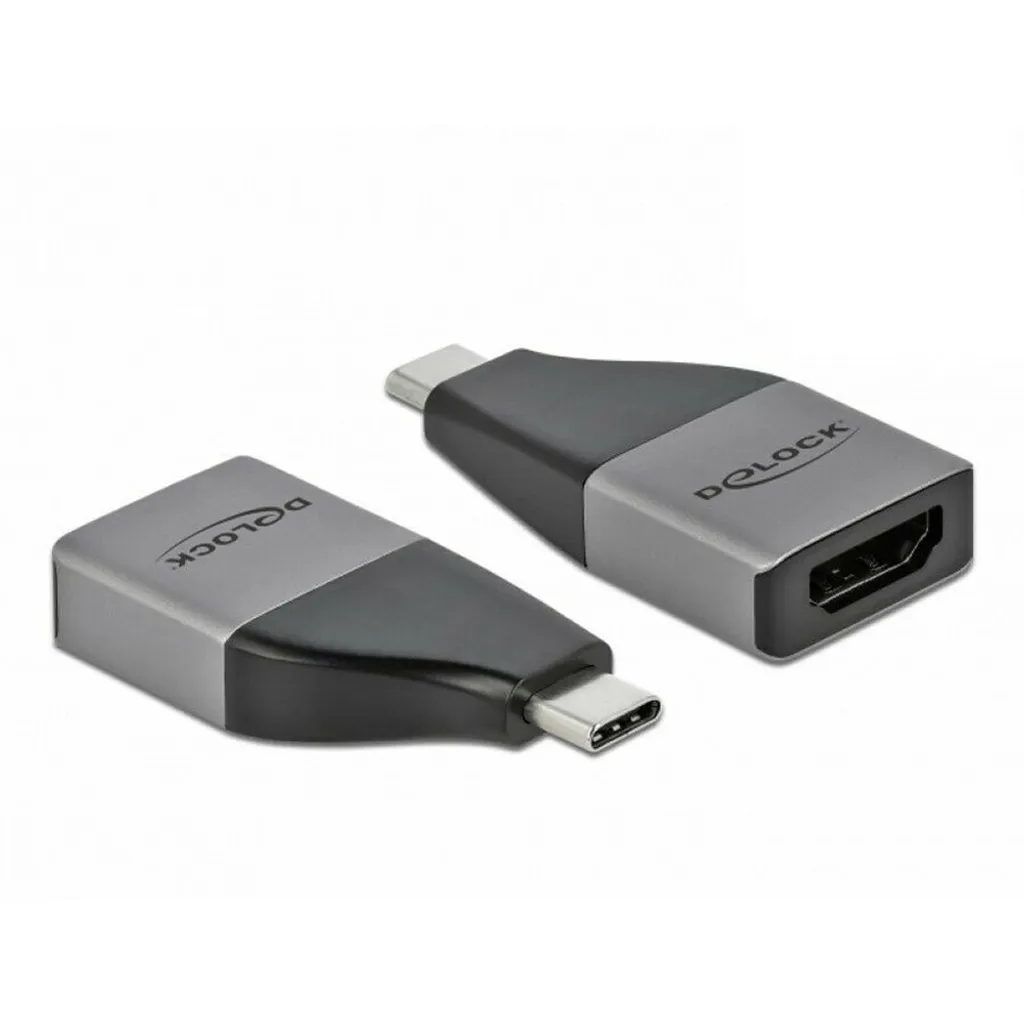 Delock 64119 Adattatore USB-C a HDMI 4K 60Hz HDR - Alluminio Grigio