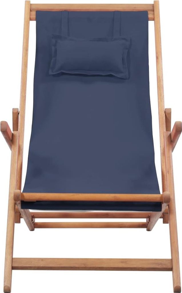 A single foldable deck chair shown from a front-facing, slightly elevated angle against a white background.