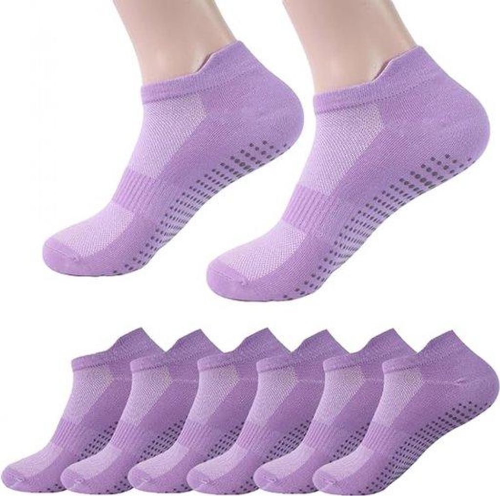 Anti-Slip Socken - 6 Paar - Yoga Einstrumpf - Größe 35-40 - Hausschuh Damen und Herren - dichte Zehen