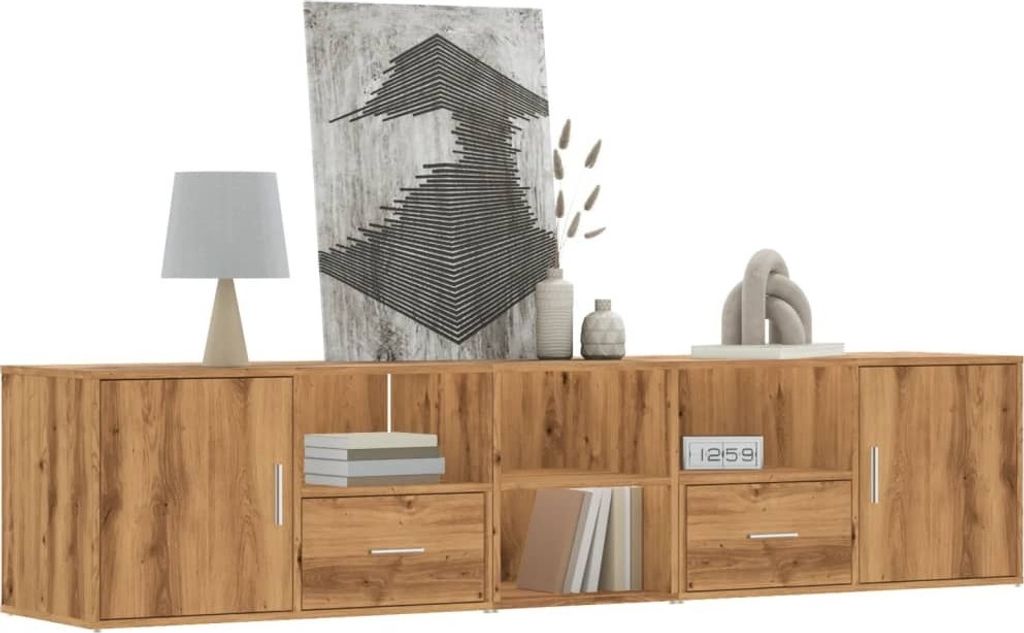 Möbel Eckregal Artisan-Eiche 200x40x45 cm Holzwerkstoff - Nachttische & -schränke 3307836