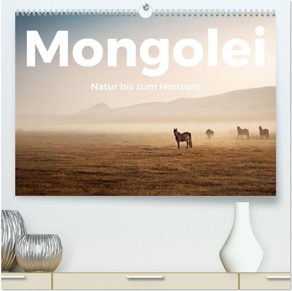 Mongolei - Natur bis zum Horizont (hochwertiger Premium Wandkalender 2026 DIN A2 quer), Kunstdruck in Hochglanz