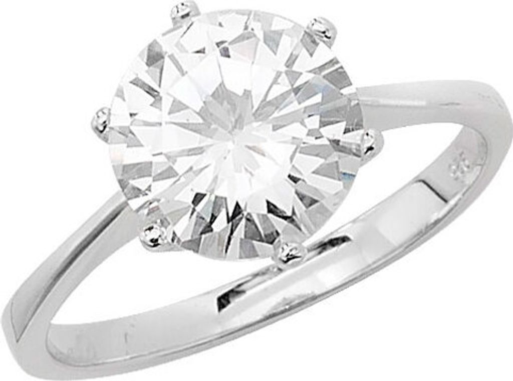 Klassischer 925 Sterling Silber Solitär Verlobung Damen - Ring mit Zirkonia, 60 (19.1); TRS22161RSS
