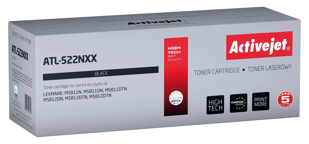 Toner Noir Activejet ATL-522NXX pour Lexmark 52D2X00 522X Haute Capacité