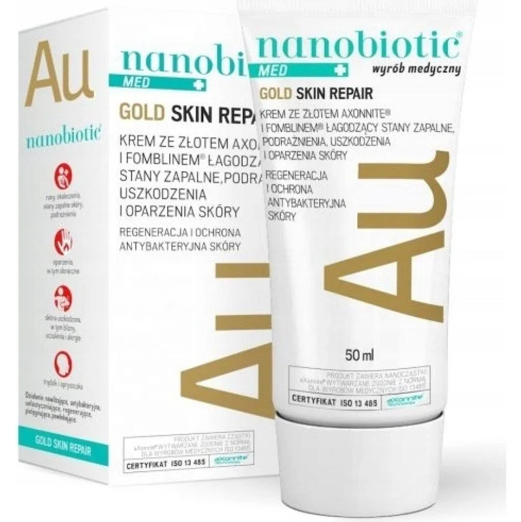 Nanobiotic Med+ Gold Skin Repair Cream 50ml à l'axonnite d'or pur