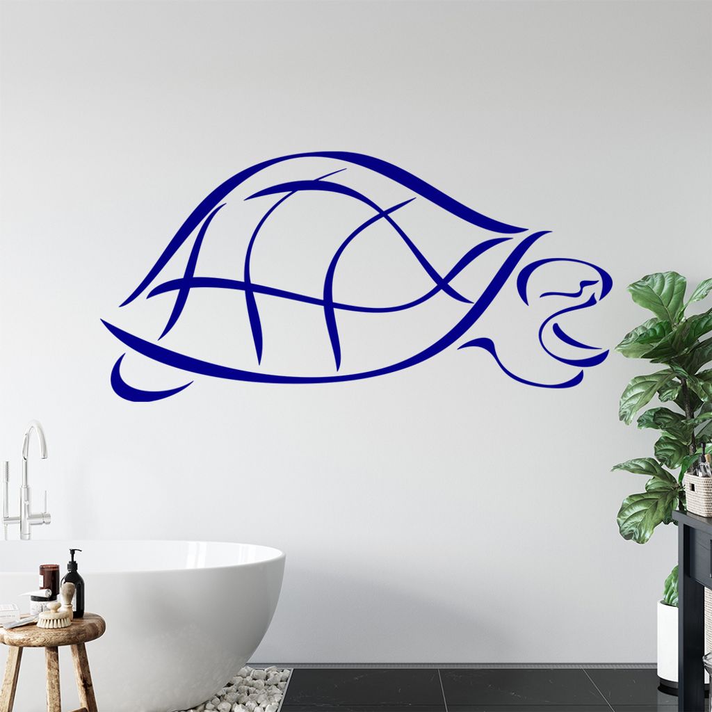 Schildkröte Linien Wandtattoo in 6 Größen - Wandaufkleber Wall Sticker - Dekoration, Küche, Wohnzimmer, Schlafzimmer, Badezimmer