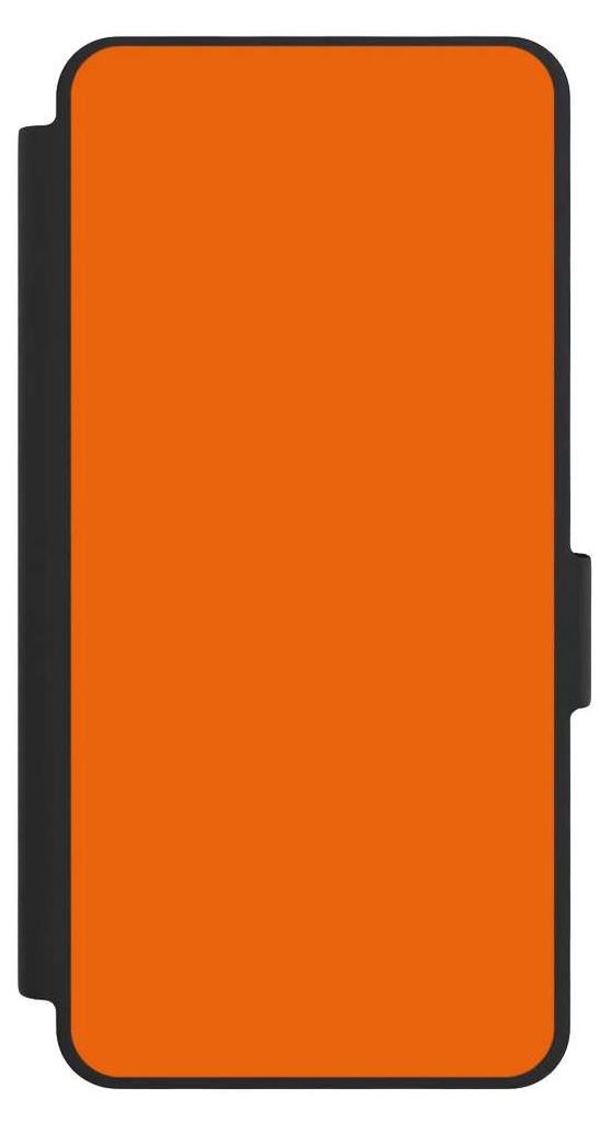 NIVOCASE Klapphülle für Samsung Galaxy S26 Handyhülle aus Kunst Leder NIVOflip schwarz Farbe einfarbig orange