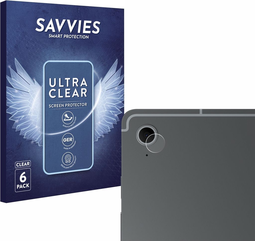 6x Für Samsung Galaxy Tab S10 FE (NUR Kameraschutz) Schutzfolie Savvies Displayschutz Display Schutz Folie Klar Transparent