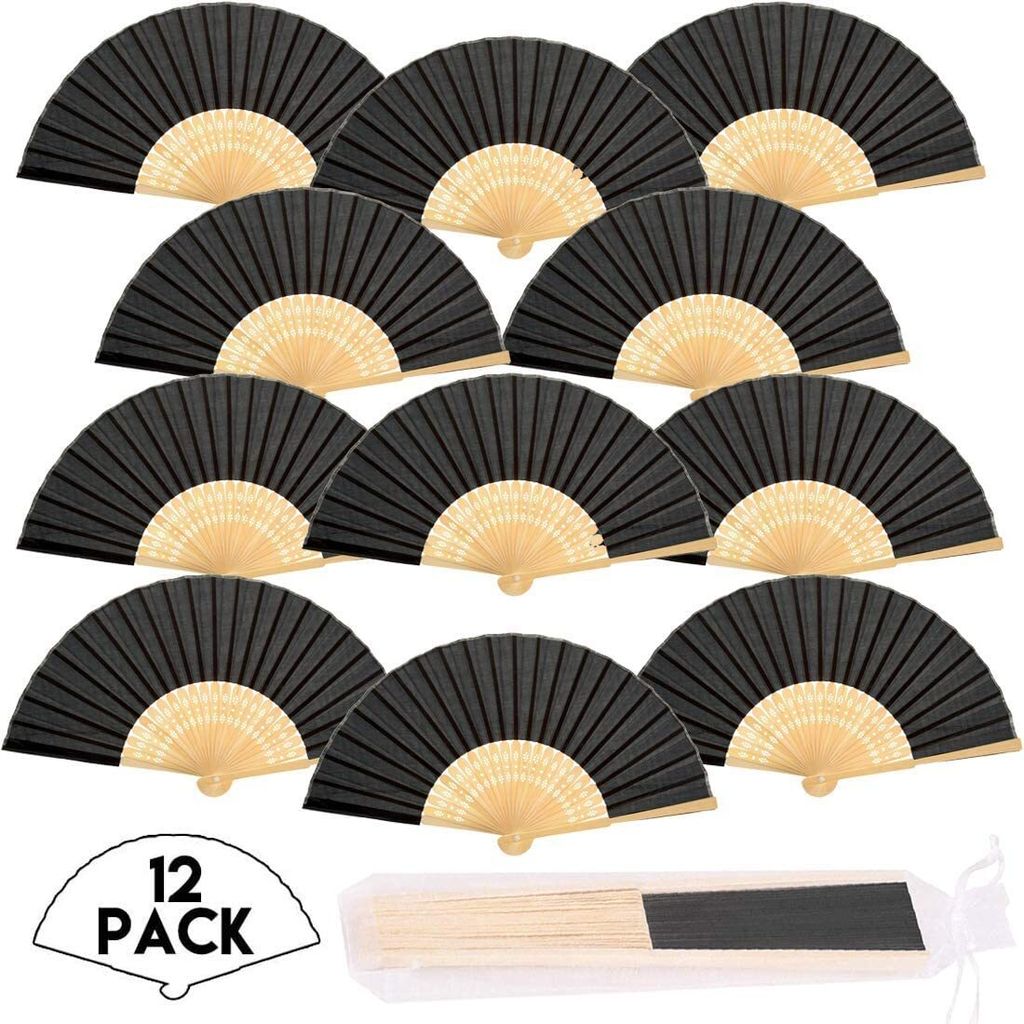 12 STK.Handfächer Fächer Papierfächer Hochzeitsfächer Produktbild 
