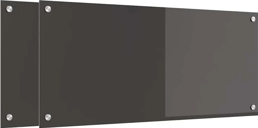 vidaXL Alzatina da cucina 2 pezzi Grigio scuro 90 x 40 cm Vetro temperato