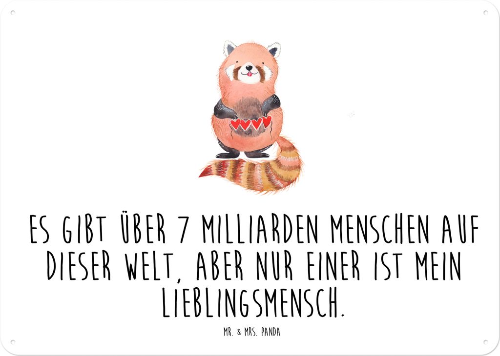 Mr. & Mrs. Panda Wandbild Roter Panda DIN A4 - Weiß - Geschenk, Liebling, Schild, Herz, Liebe, tafel, Lustige Sprüche, Lieblingsmensch, Türschil...