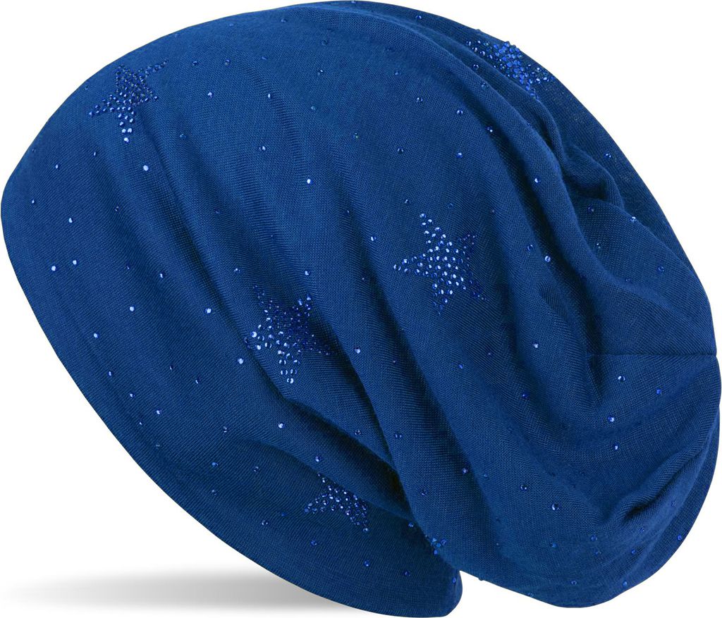 styleBREAKER Beanie Mütze mit Strass Sterne und all over Strasssteine, Slouch Longbeanie, Damen 04024116