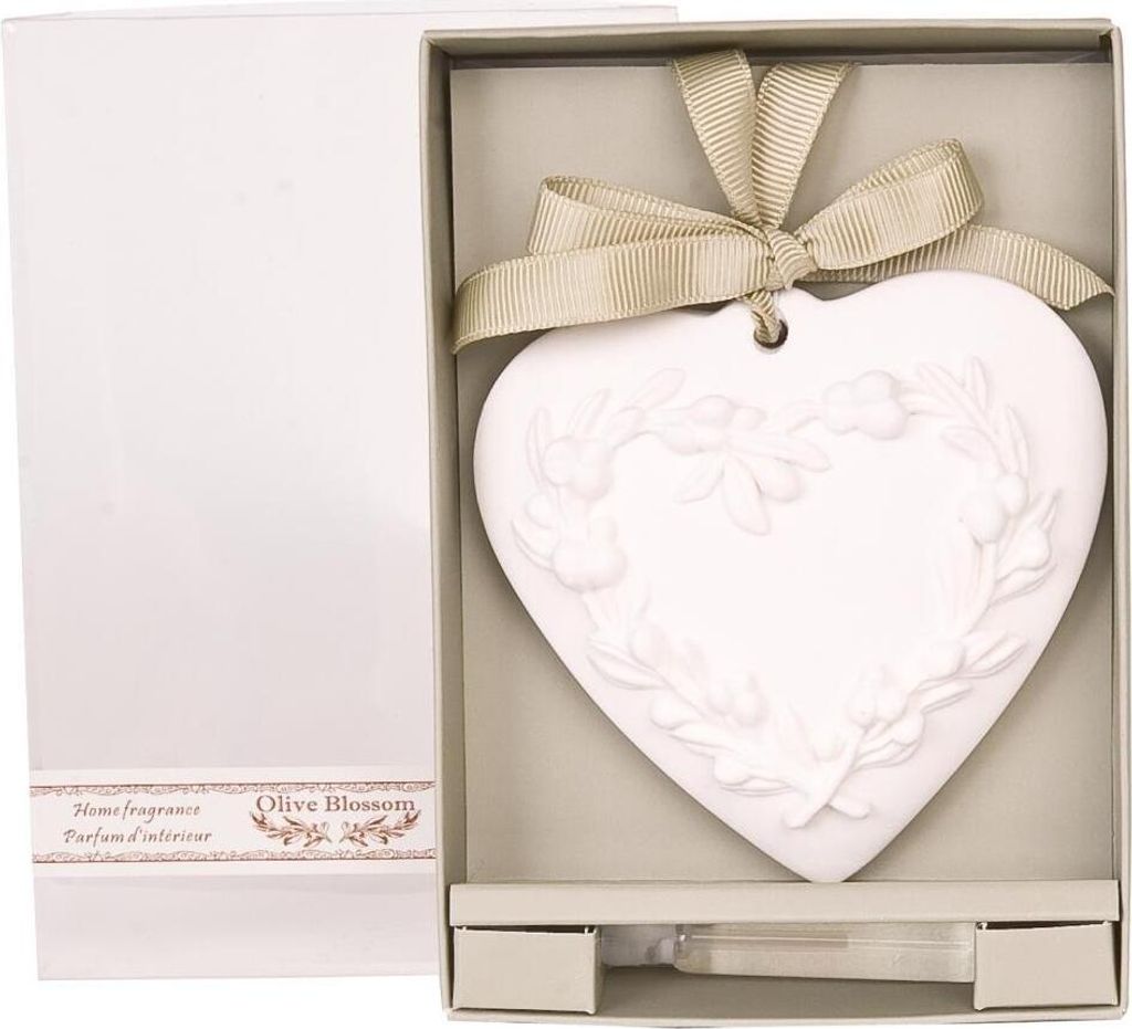 Clayre & Eef 60951H Verschenk-Box Aroma Stein Keramik-Herz 9 x 2 x 13,5 cm