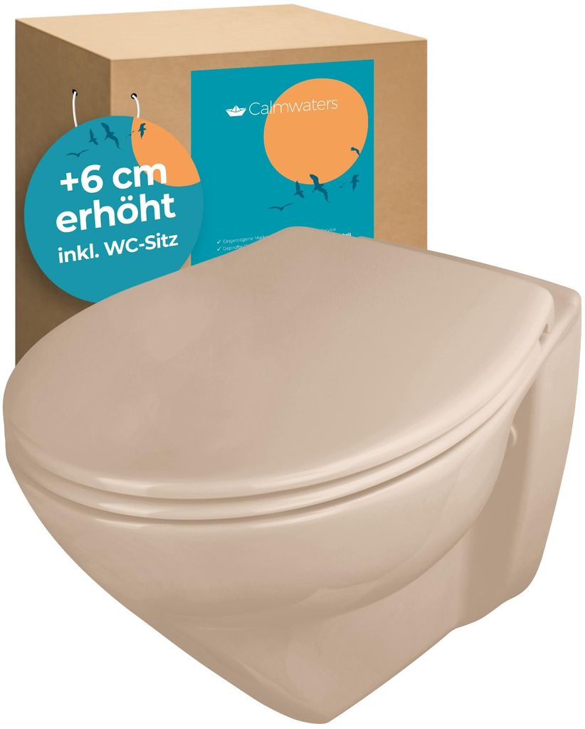 Calmwaters® Erhöhtes Wand WC spülrandlos Modern Plus mit Produktbild 