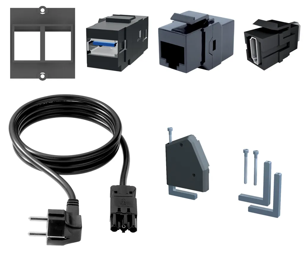Prise de bureau DESK 2 compacte avec 2 contacts de protection et USB