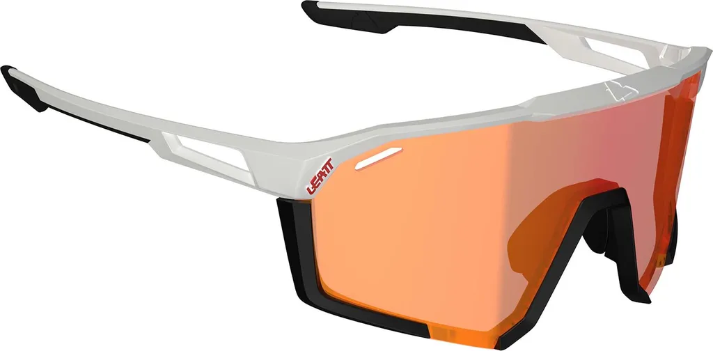 Lunettes de soleil sport LEATT blanches pour cyclisme et VTT verres rouges
