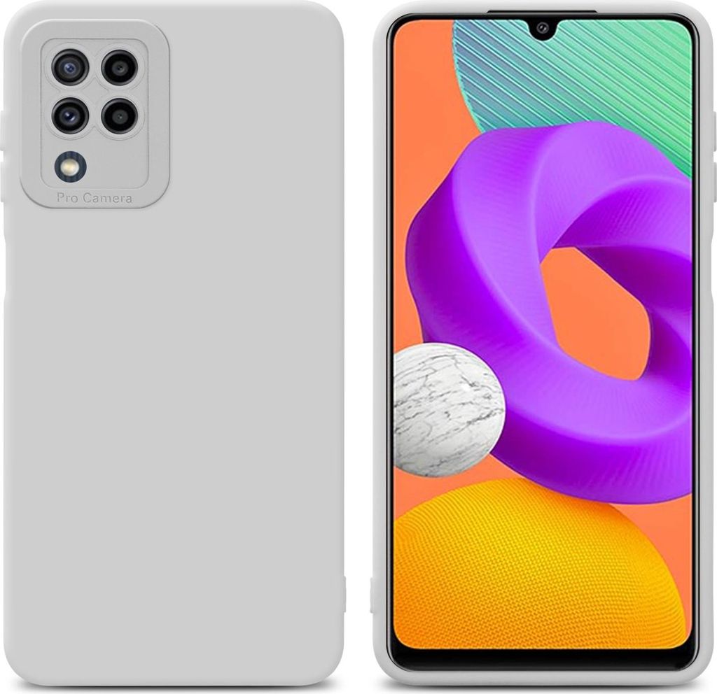 Cadorabo Hülle für Samsung Galaxy M22 / M32 4G Schutz Hülle in Weiß TPU Silikon Etui Case Handyhülle