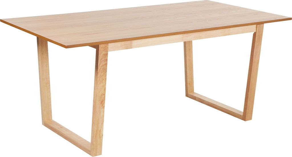 BELIANI Esstisch Holzoptik Helle Esche MDF-Tischplatte mit Holzkufen 180x95 cm für 6 Personen Rechteckig Modernes Design Küchentisch Esszimmertisch