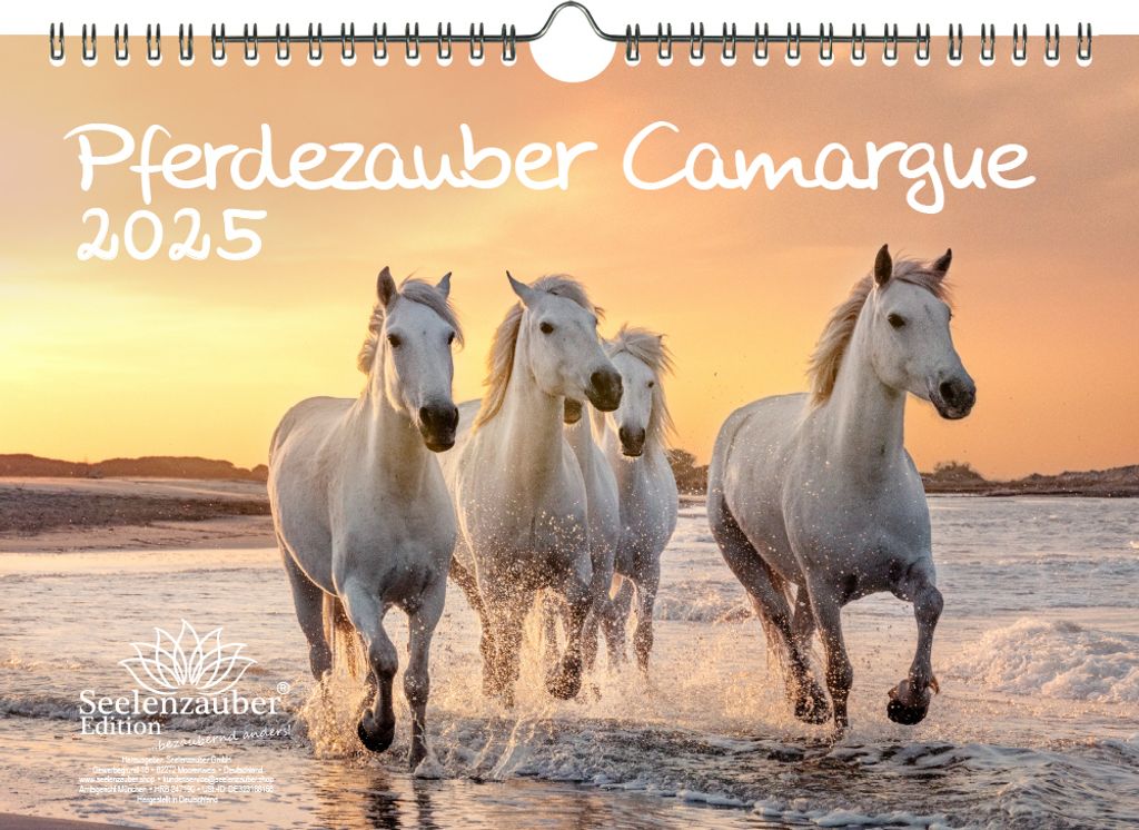 Pferdezauber Camargue DIN A4 Kalender für 2025 Pferde und Fohlen - Seelenzauber