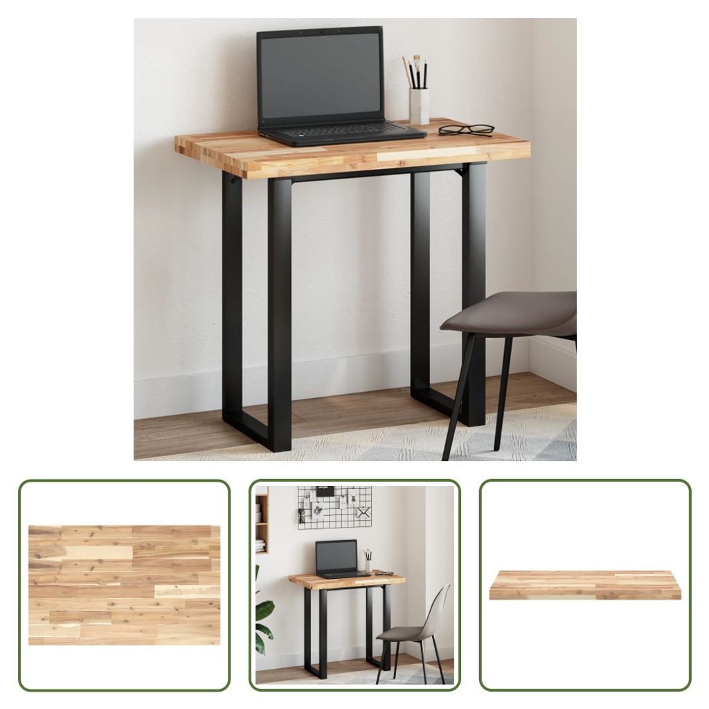 The Living Store Tischplatte Rechteckig 80x50x4 cm Massivholz Akazie