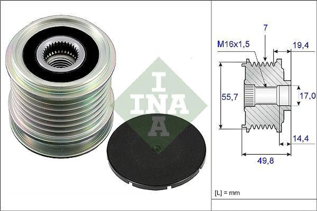 Roue libre d'alternateur INA 535 0165 10 compatible Mercedes Sprinter CLK