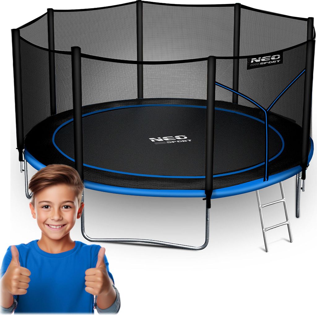 Gartentrampolin 12ft/374cm mit Außennetz und Leiter Neo-Sport