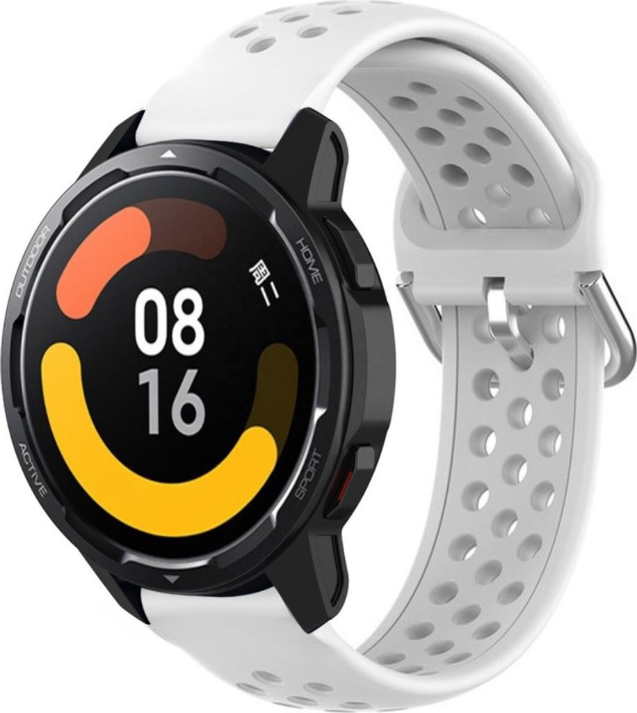 Strap-it Xiaomi Watch S1 Silikonarmband mit Löchern (Weiß)