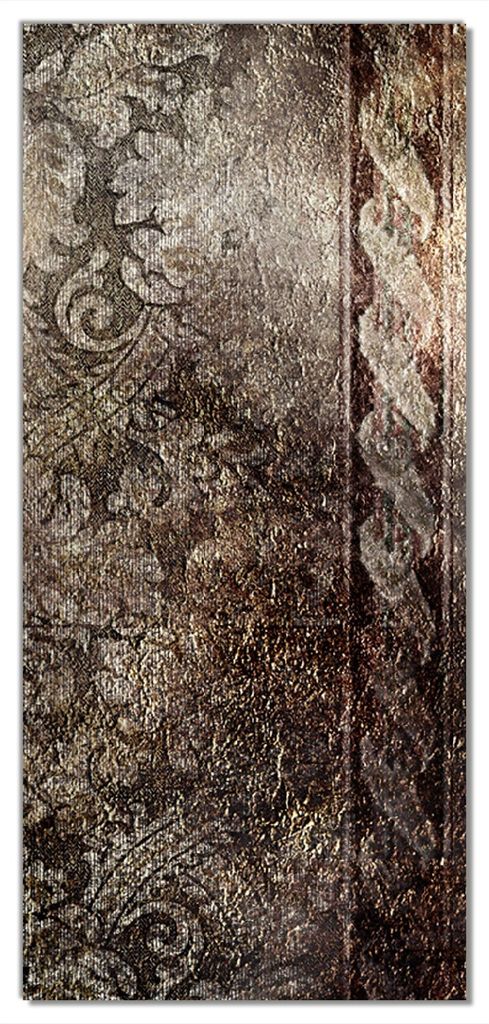 Wallario selbstklebende Türtapete 93 x 205 cm mit Schutzlaminat - Schnörkelmuster in dunkelbraun