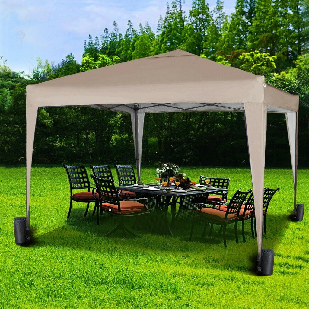 3x3 Meter Faltpavillon, Gartenzelt, Festzelt, Pavillon, in Beige mit Zubehör