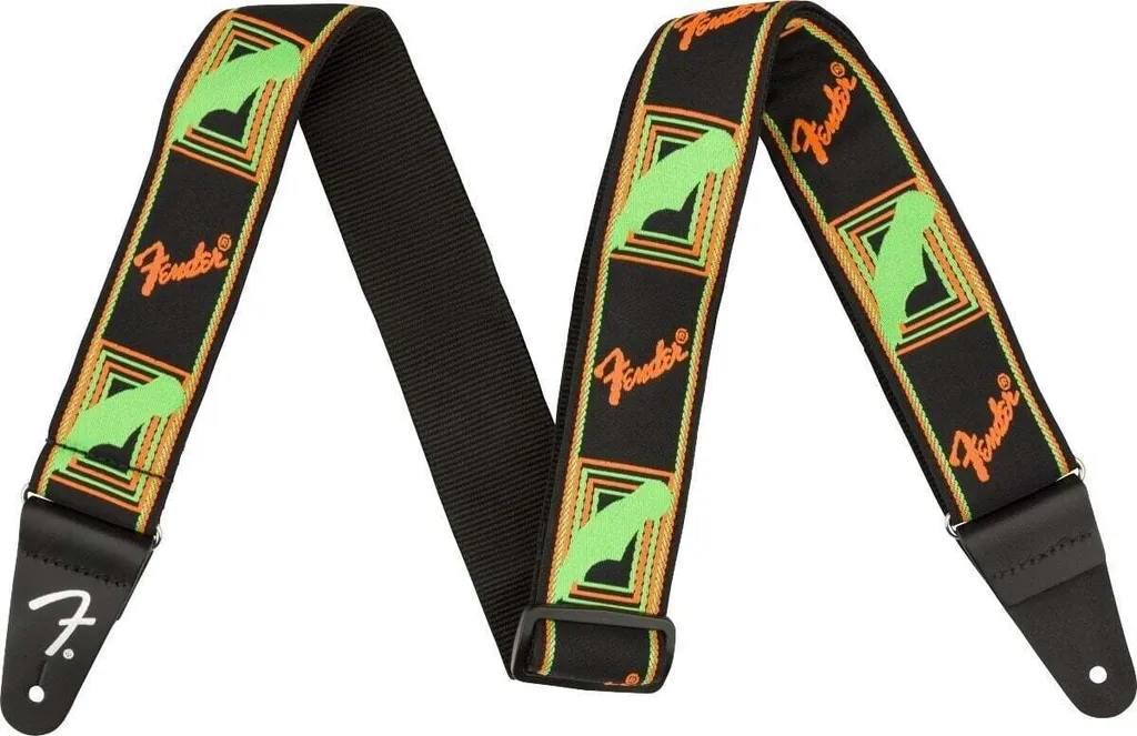 Courroie de Guitare Fender Neon - Sangle en Tissu Monogrammé Ajustable